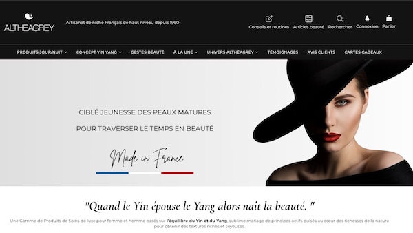 Site e-commerce Altheagrey — KREATIC agence web