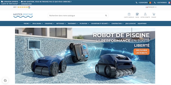 Site e-commerce Mister Piscine — KREATIC agence web